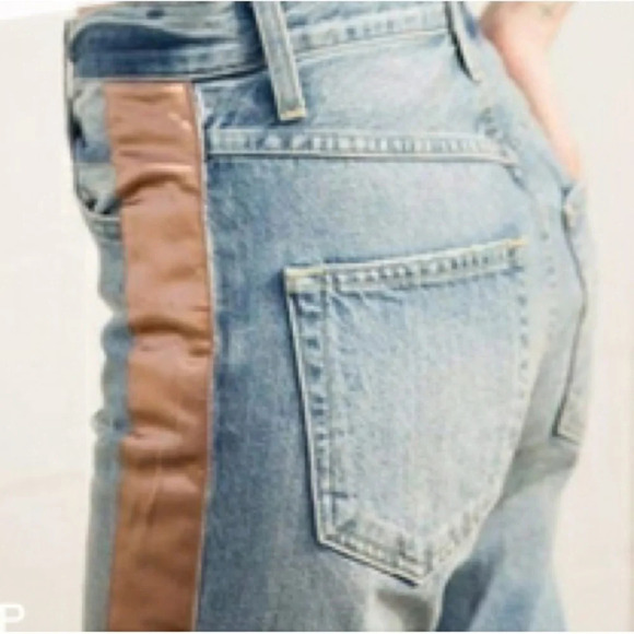 AMO Loverboy Ribbon Button Fly Cotton Cropped Jeans - Size 26 - Picture 2 of 9